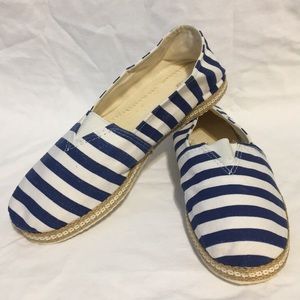 Striped espadrille flats
